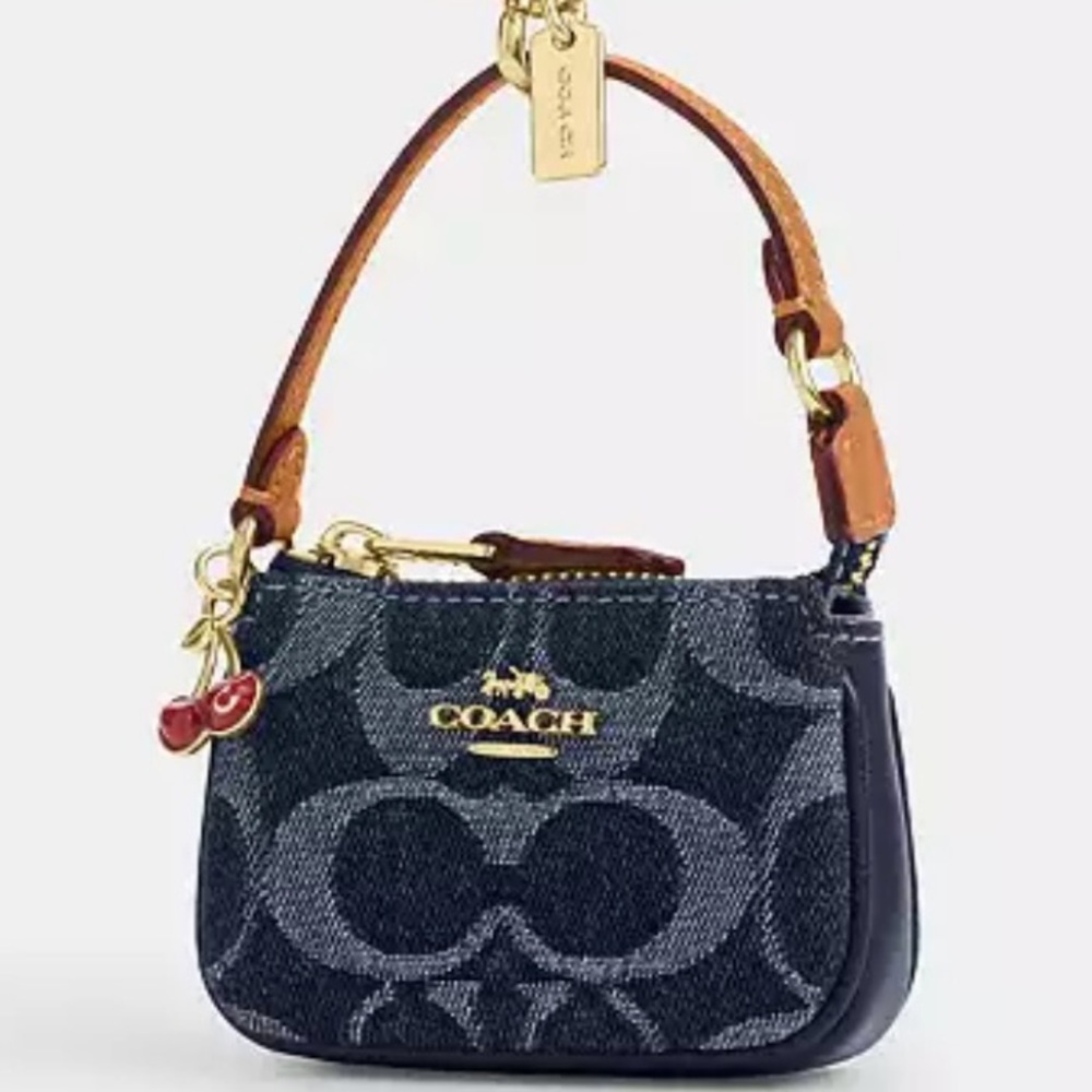 Mini Nolita Bag Charm In Signature Denim
